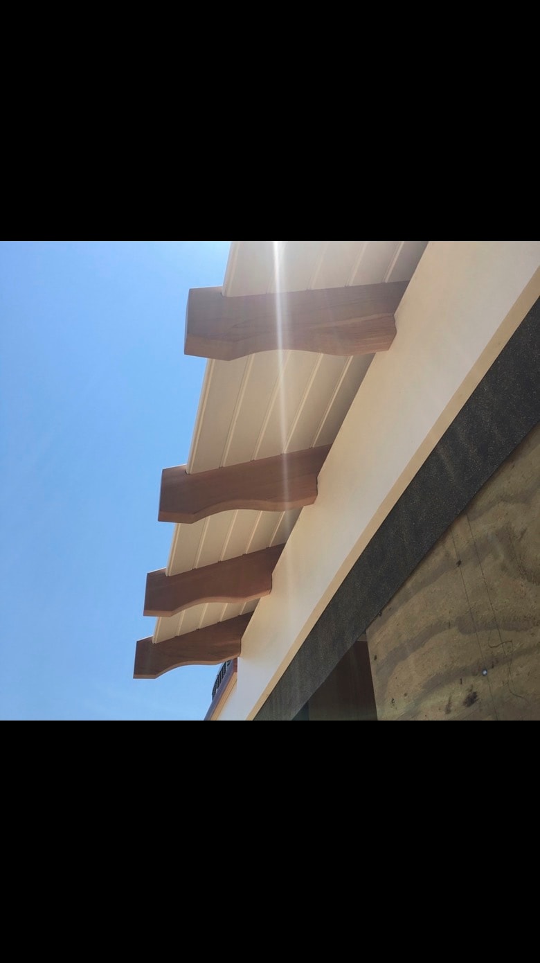 Timber brackets close up — Cole James Builders NJ
